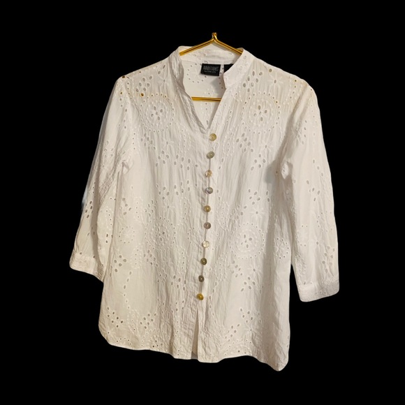 ADDITIONS by CHICO‘S White Eyelet Blouse - Picture 3 of 10